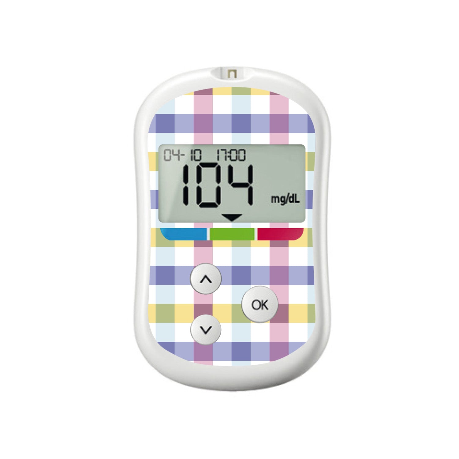 Spring Plaid for OneTouch Verio Flex Glucometer