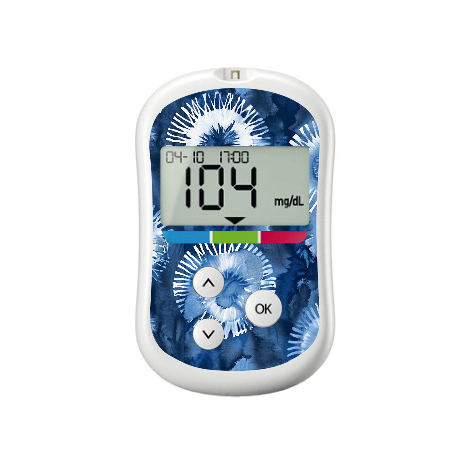 Monochrome Blue Tie Dye for OneTouch Verio Flex Glucometer