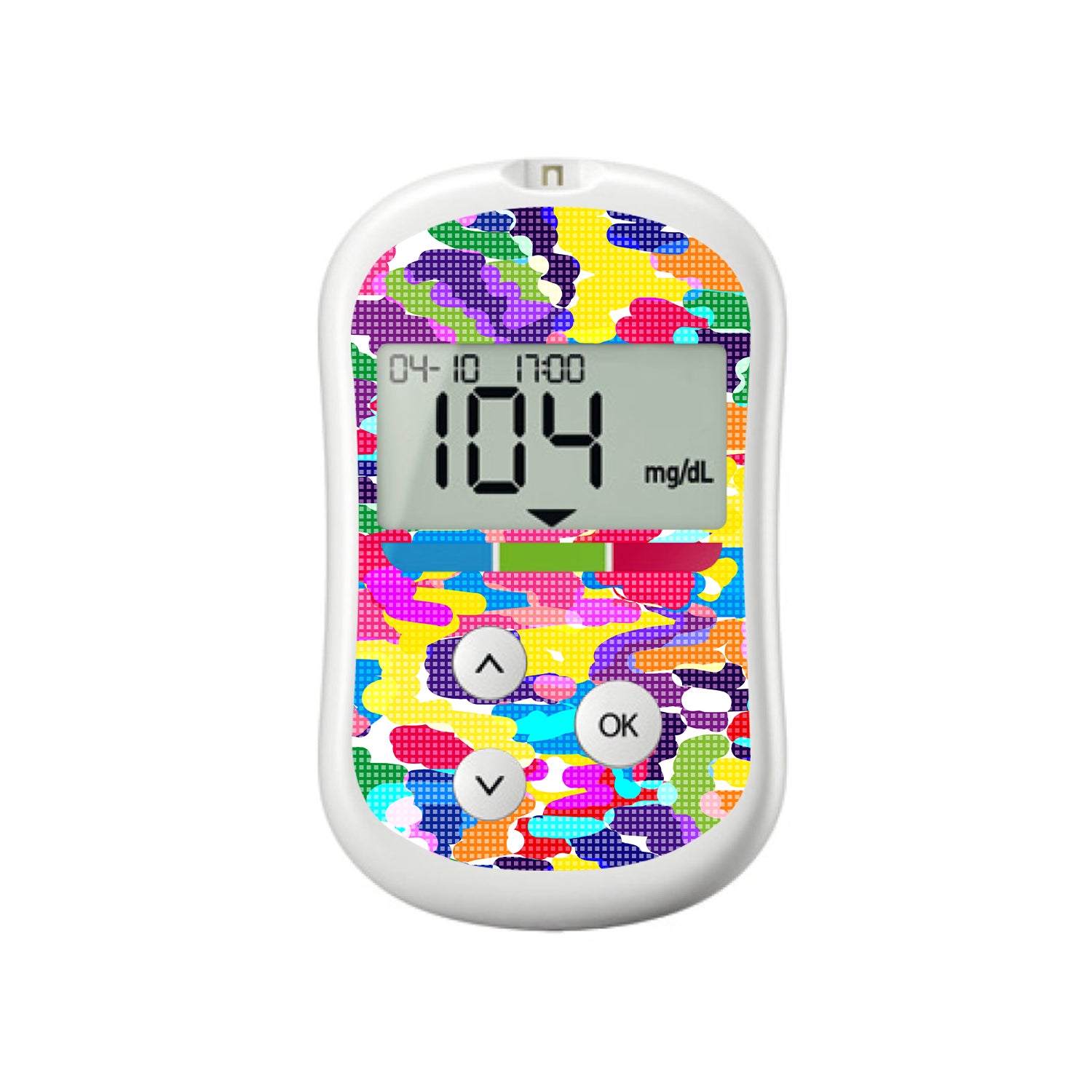 Pixel Splash Camo OneTouch Verio Flex Glucometer Sticker - Pump Peelz