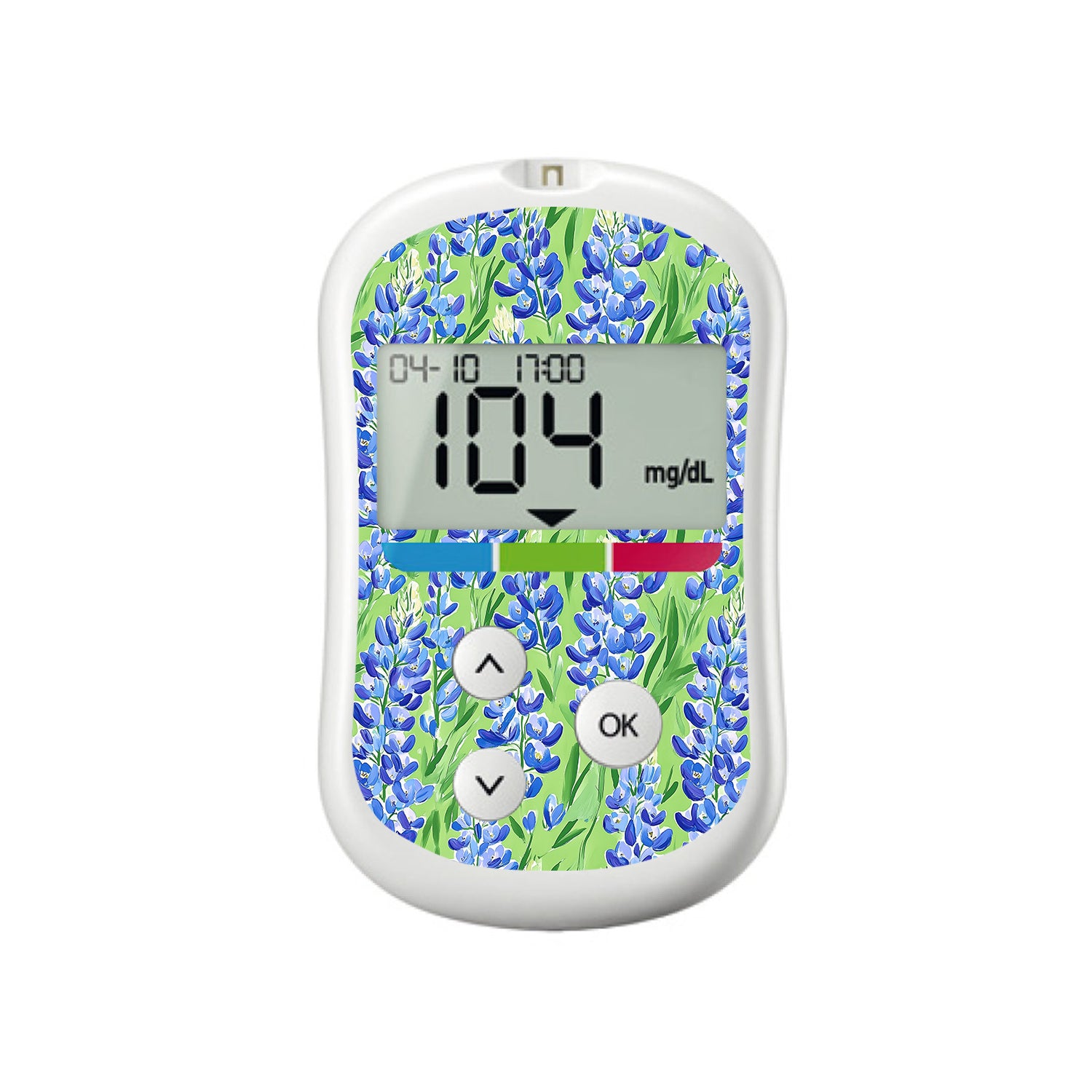 Blue Blooms for OneTouch Verio Flex Glucometer