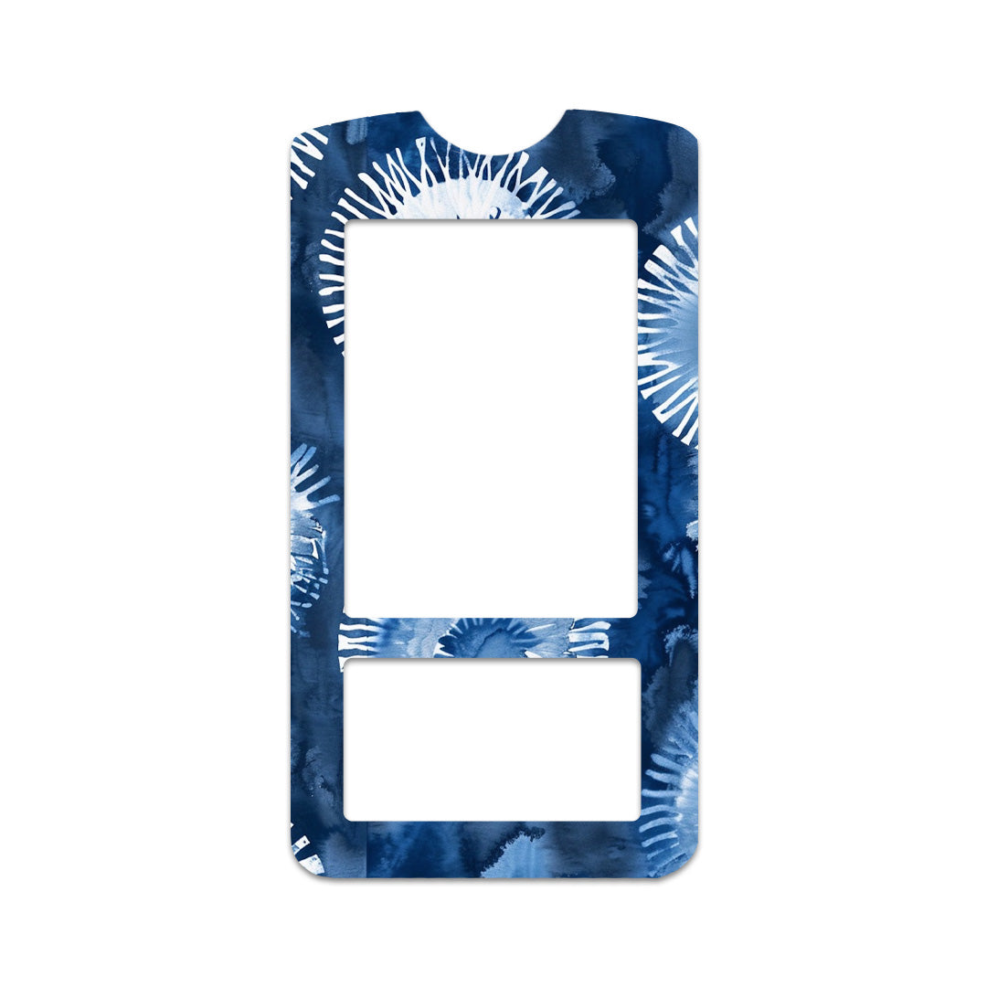 Monochrome Blue Tie Dye for OneTouch Verio IQ Glucometer