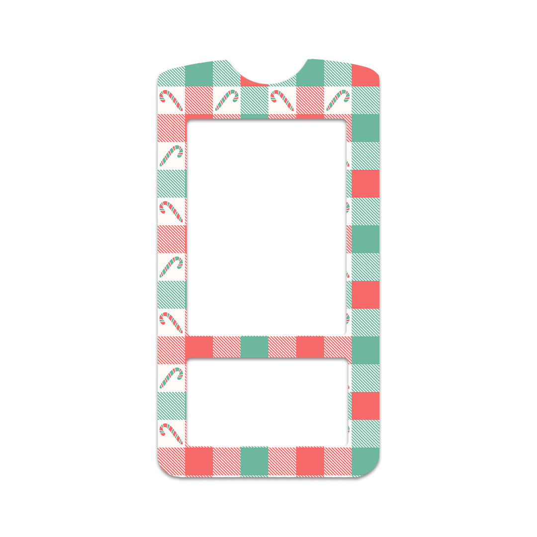 Peppermint Plaid OneTouch Verio IQ Glucometer Sticker - Pump Peelz