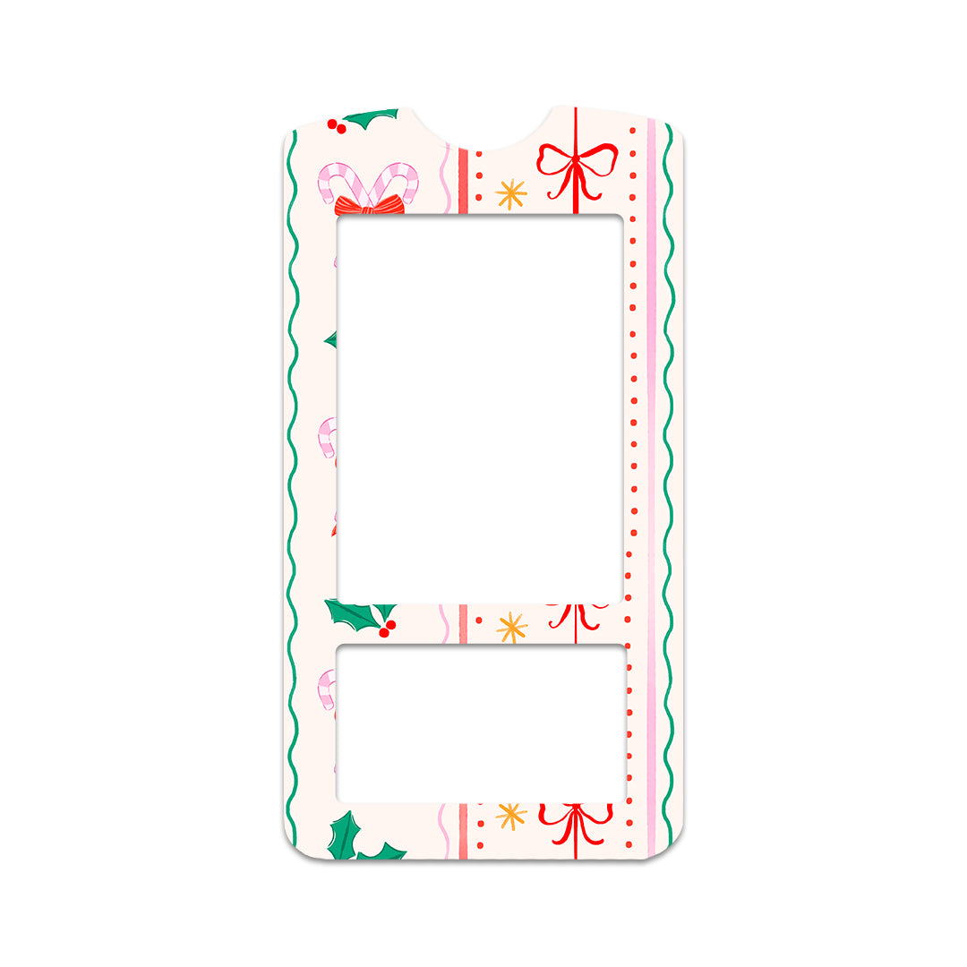 Holly Jolly Ribbon OneTouch Verio IQ Glucometer Sticker - Pump Peelz