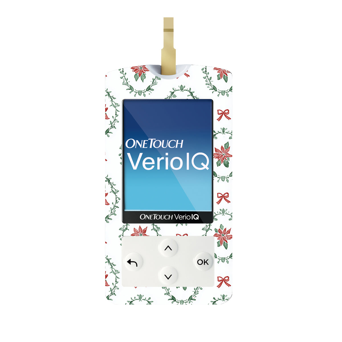 Poinsettia Parade OneTouch Verio IQ Glucometer Sticker - Pump Peelz