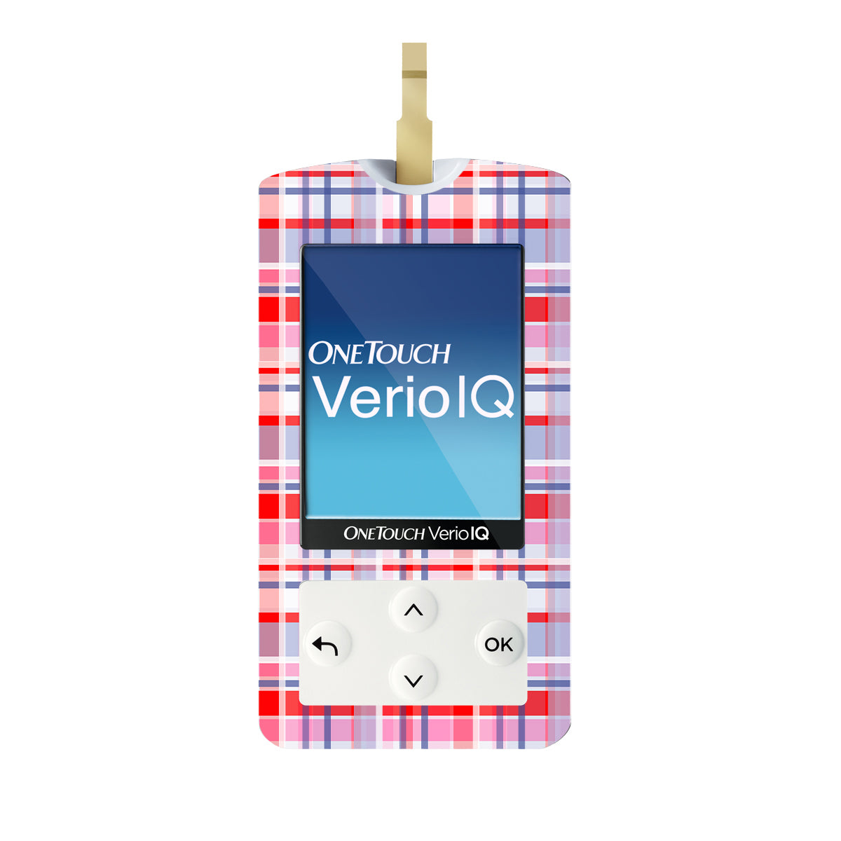 Party Plaid OneTouch Verio IQ Glucometer Sticker - Pump Peelz