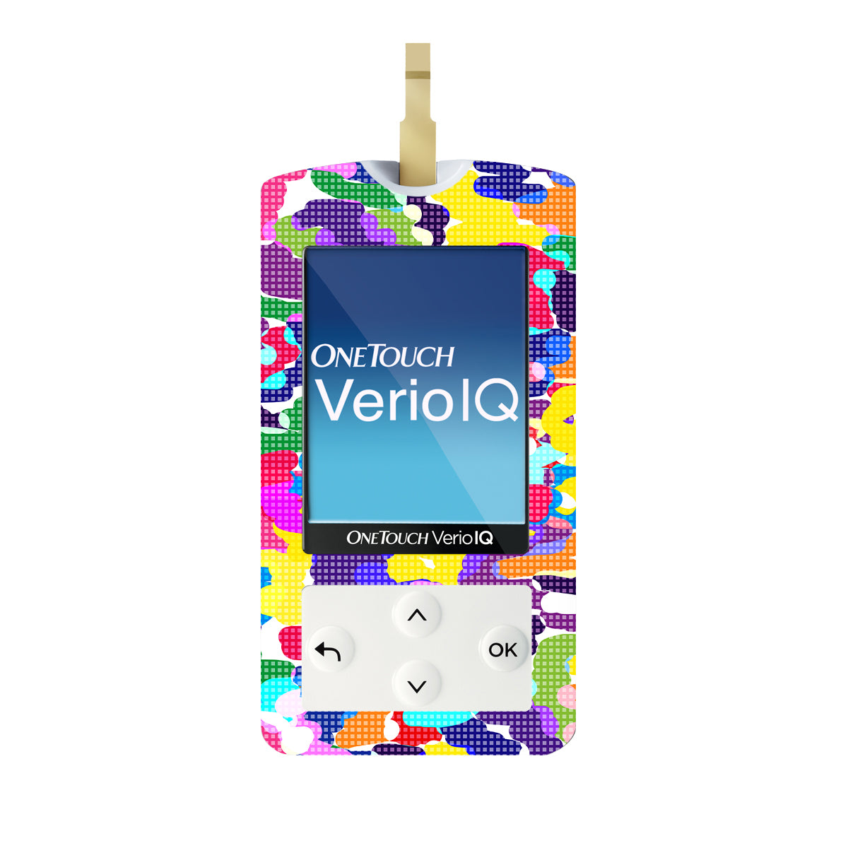 Pixel Splash Camo OneTouch Verio IQ Glucometer Sticker - Pump Peelz