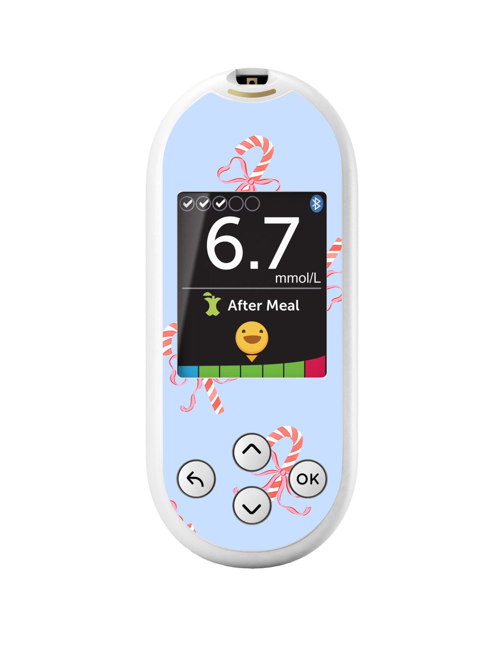 Candy Cane Lane OneTouch Verio Reflect Glucometer - Pump Peelz