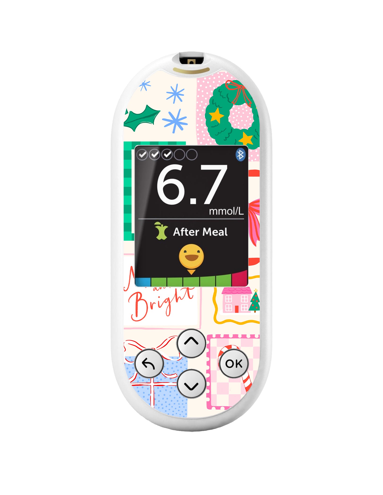 Holiday Greetings OneTouch Verio Reflect Glucometer - Pump Peelz