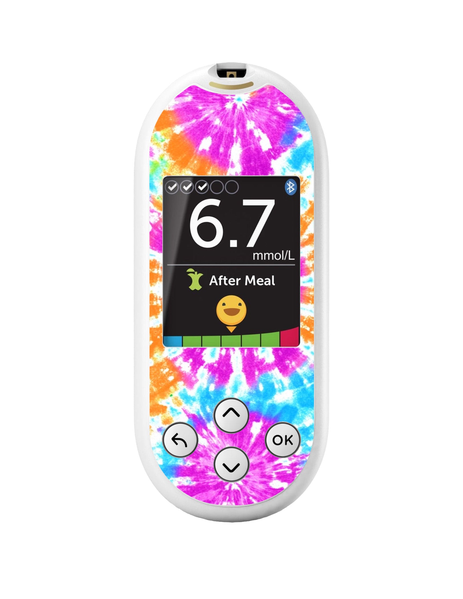 Neon Tie Dye for OneTouch Verio Reflect Glucometer