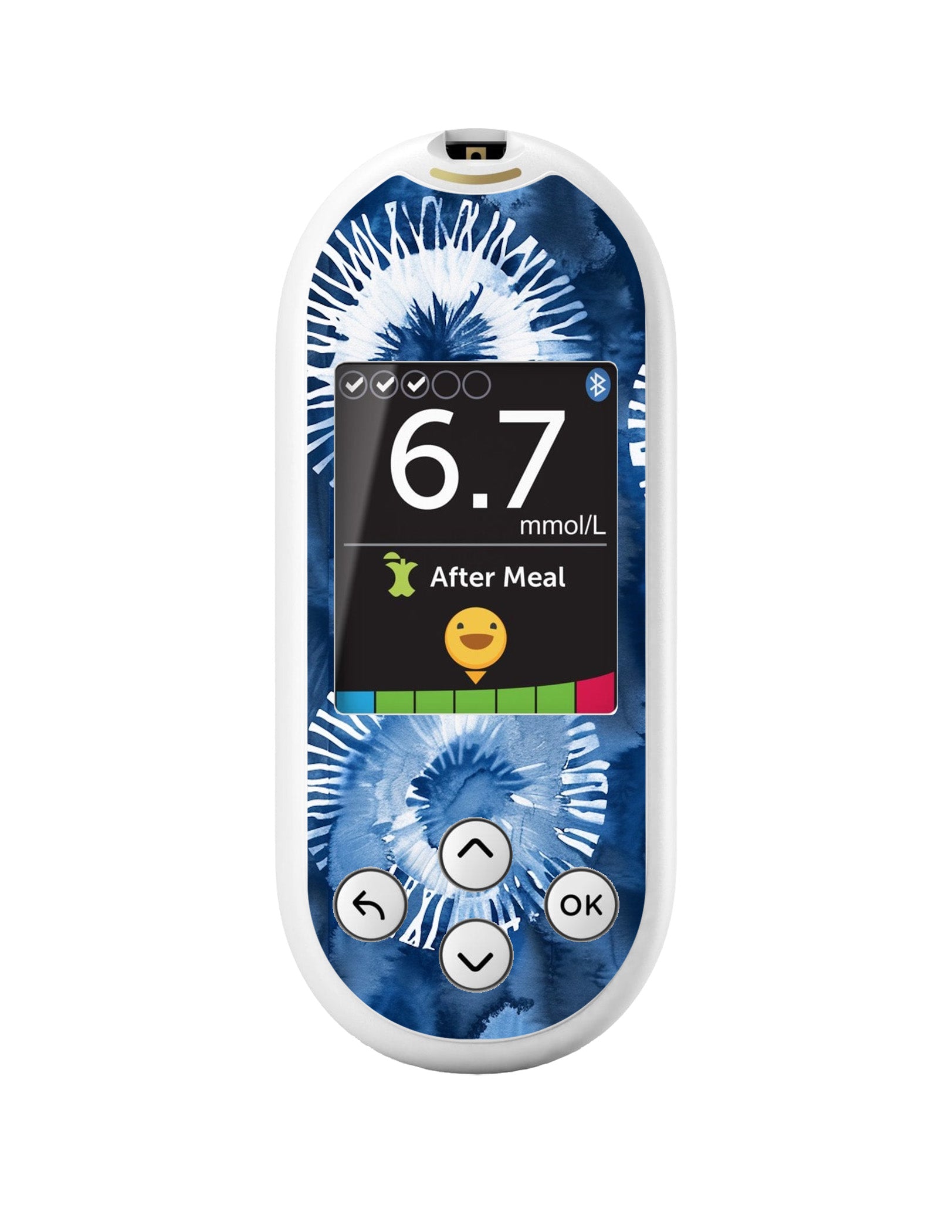 Monochrome Blue Tie Dye  for OneTouch Verio Reflect Glucometer