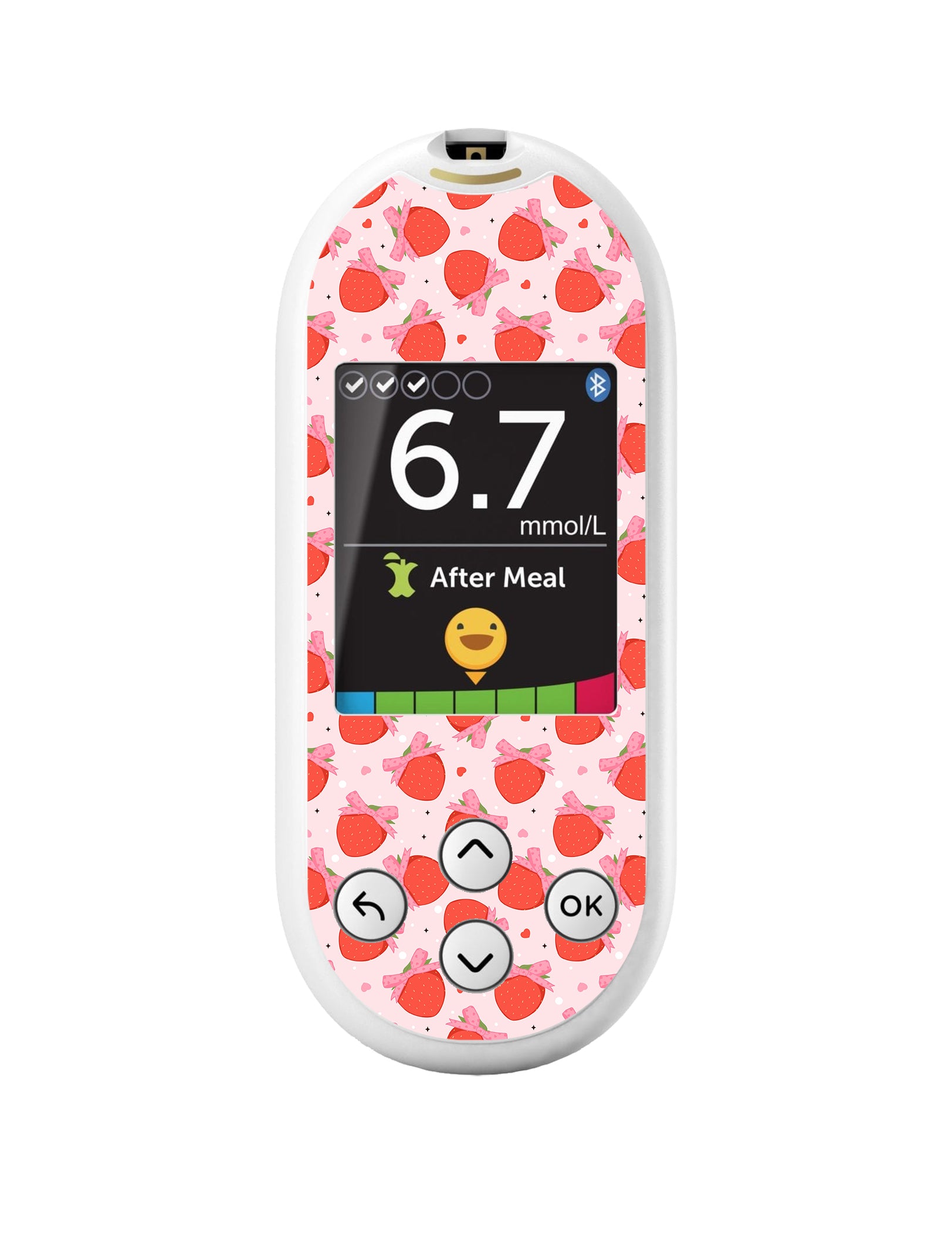 Strawberry Kisses OneTouch Verio Reflect Glucometer - Pump Peelz