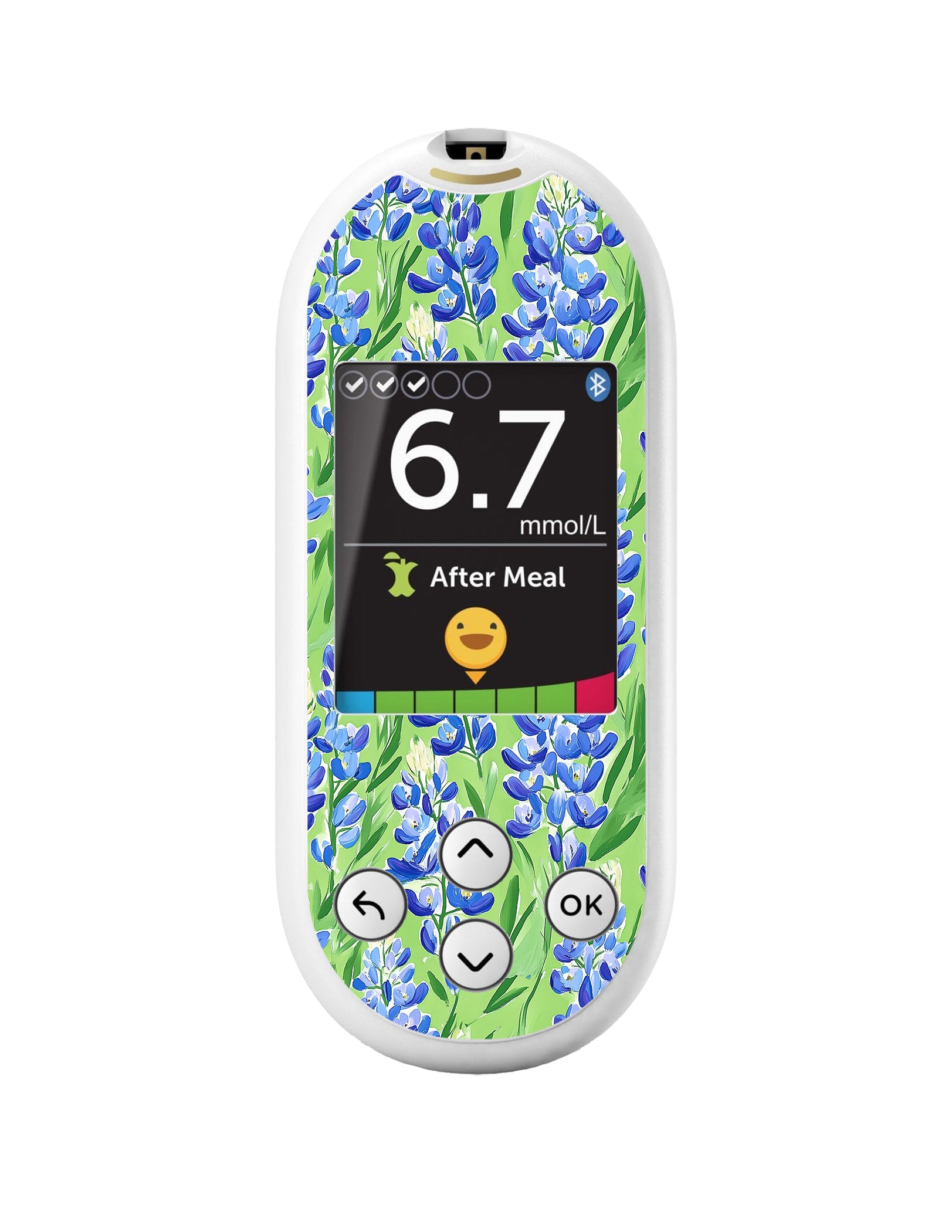 Blue Blooms for OneTouch Verio Reflect Glucometer