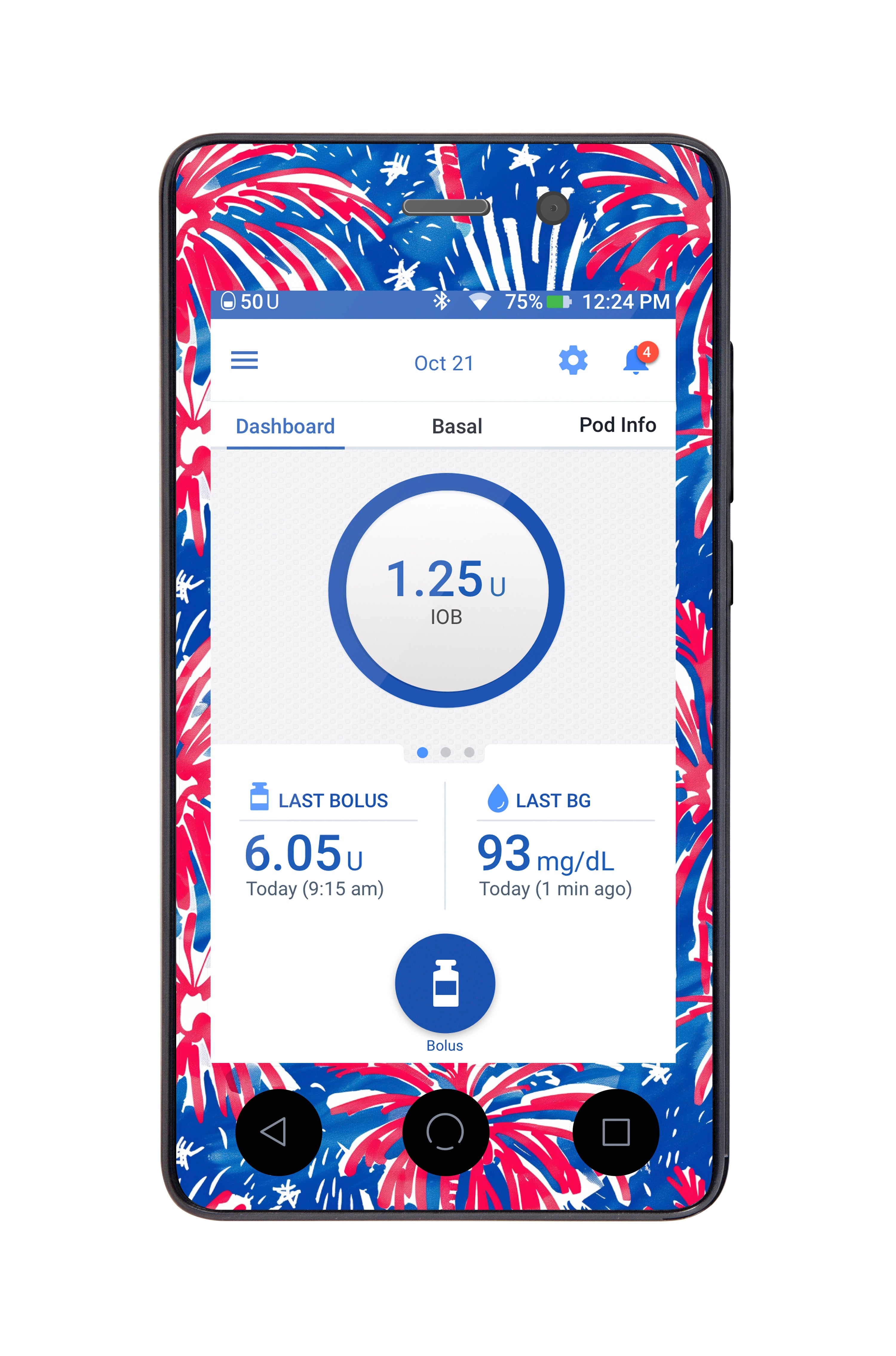 Watercolor Fireworks for Omnipod DASH™-Pump Peelz
