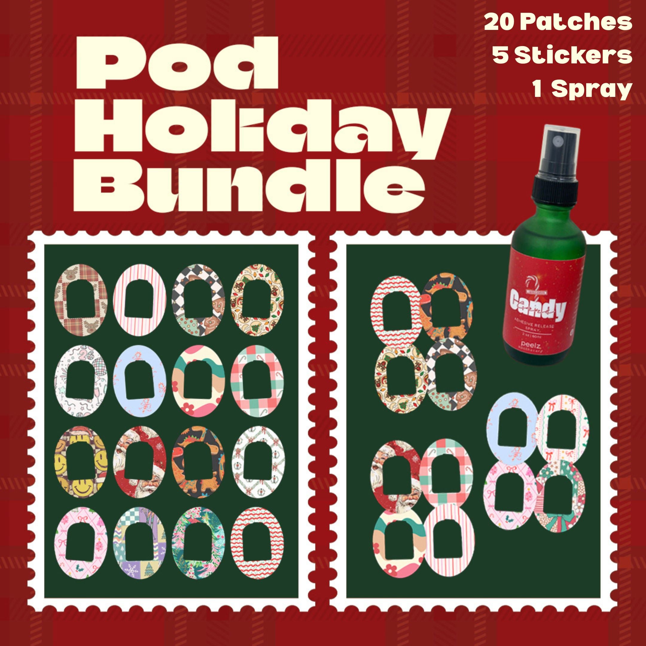 Pod Holiday Essentials (20 Patches + 5 Stickers + 1 Spray)