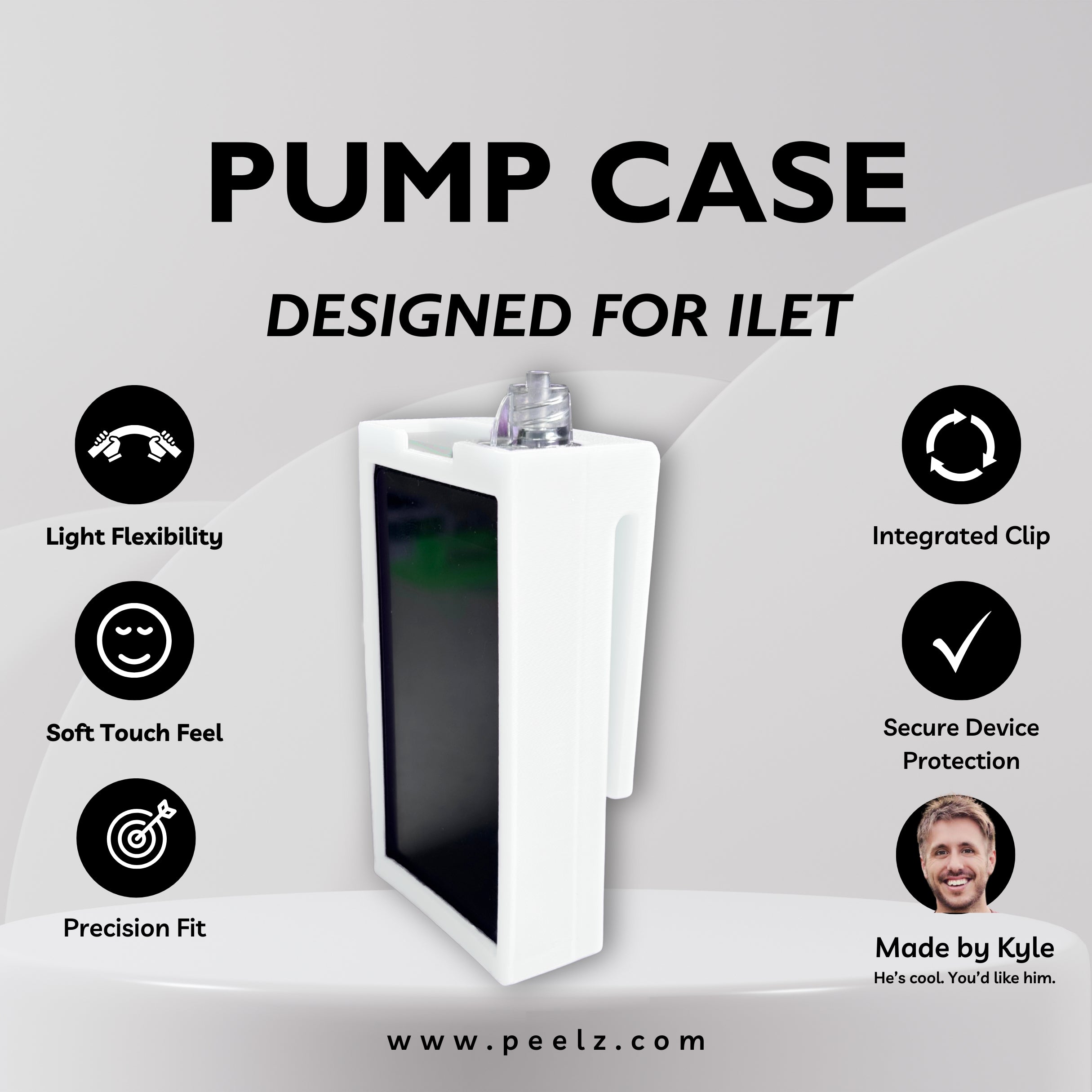 iLet Bionic Pancreas Insulin Pump Case – Soft-Touch Flexible Solid Colors by Pump Peelz