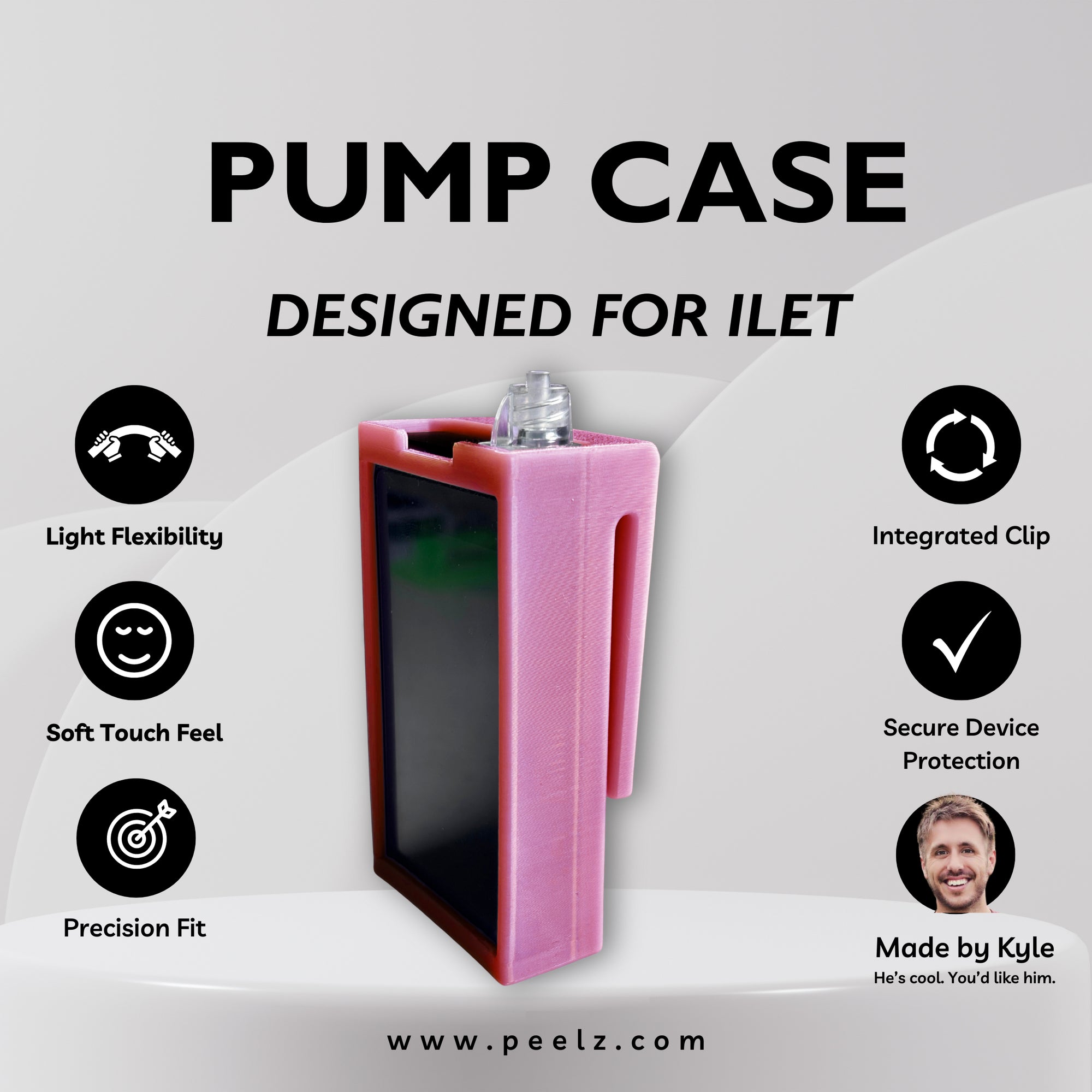 iLet Bionic Pancreas Insulin Pump Case – Soft-Touch Flexible Solid Colors by Pump Peelz