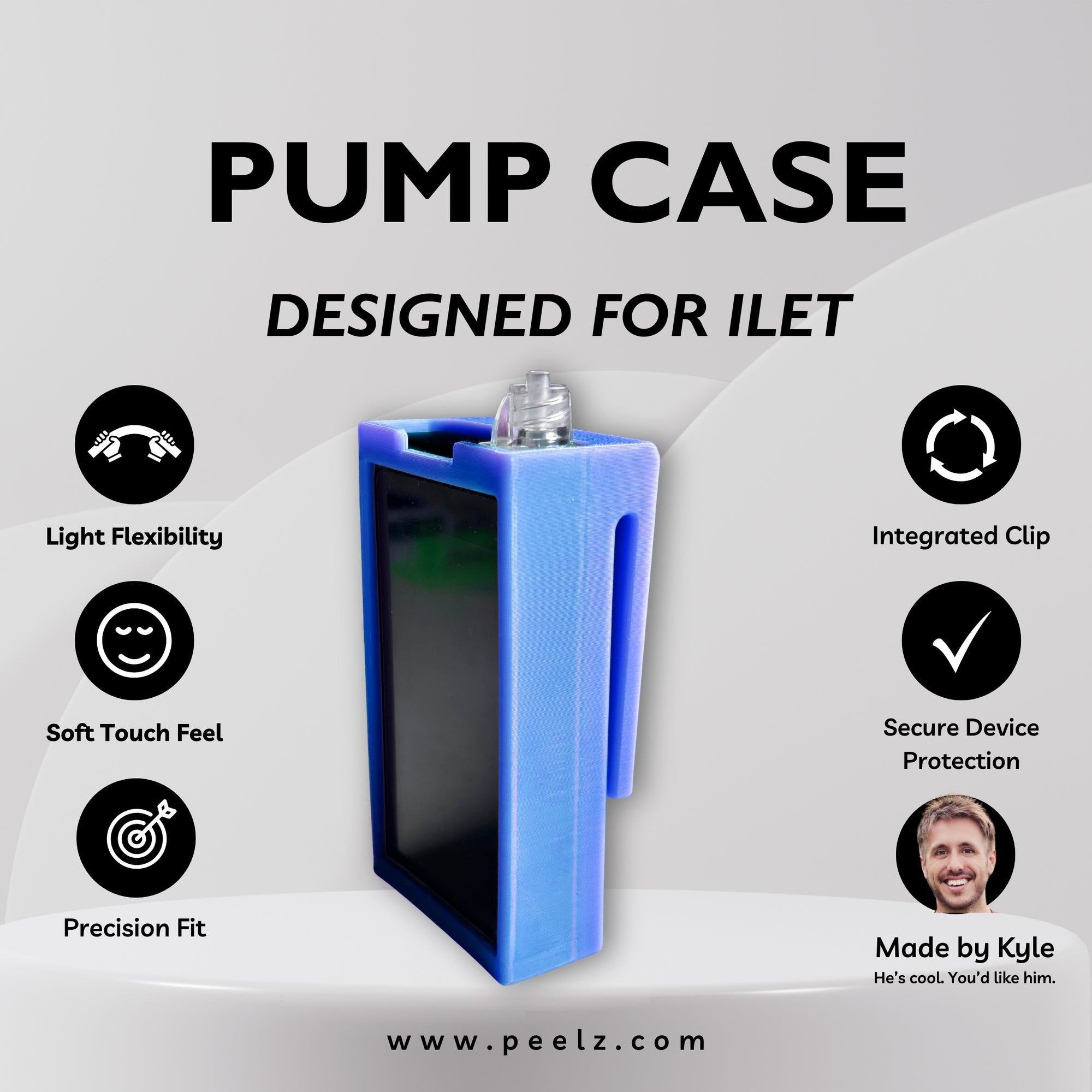 iLet Bionic Pancreas Insulin Pump Case – Soft-Touch Flexible Solid Colors by Pump Peelz